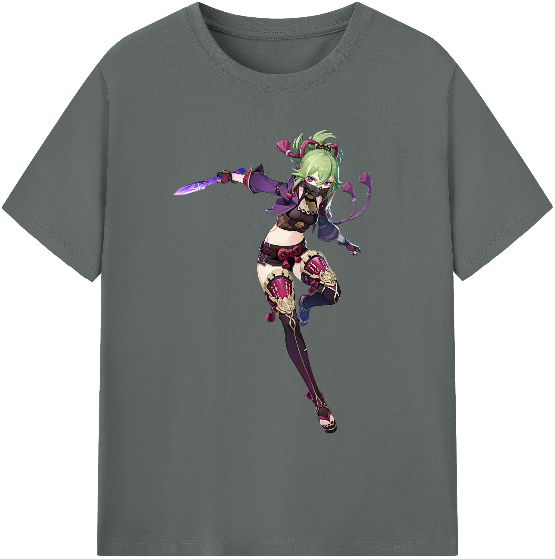 げんし神  久岐忍 くき しのぶ genshin Kuki Shinobu 綿100％ メンズ半袖Tシャツ｜肌触りやわらか＆通気性